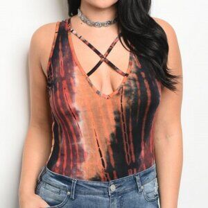 Boho Tie Dye Bodysuit Plus Sizes